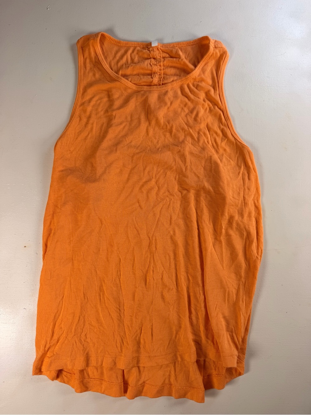 Sleeveless Ribbed Tank Top in Orange